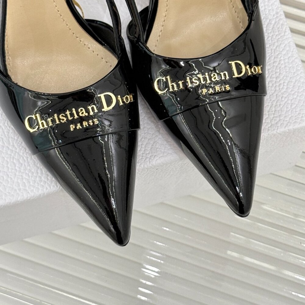 Premium Dior Black Ribbed Heels - Picture 6 of 8